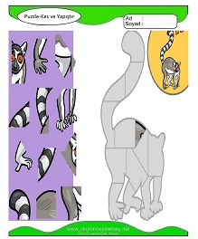 Puzzle Kes Yapıştır Çalışma Sayfaları